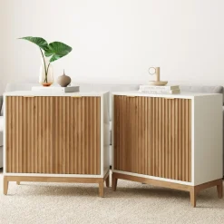 Mid-Century Fluted TV Console for TVs up to 65