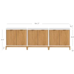 Mid-Century Fluted TV Console for TVs up to 75
