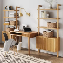 Mid-Century Fluted Wall Desk