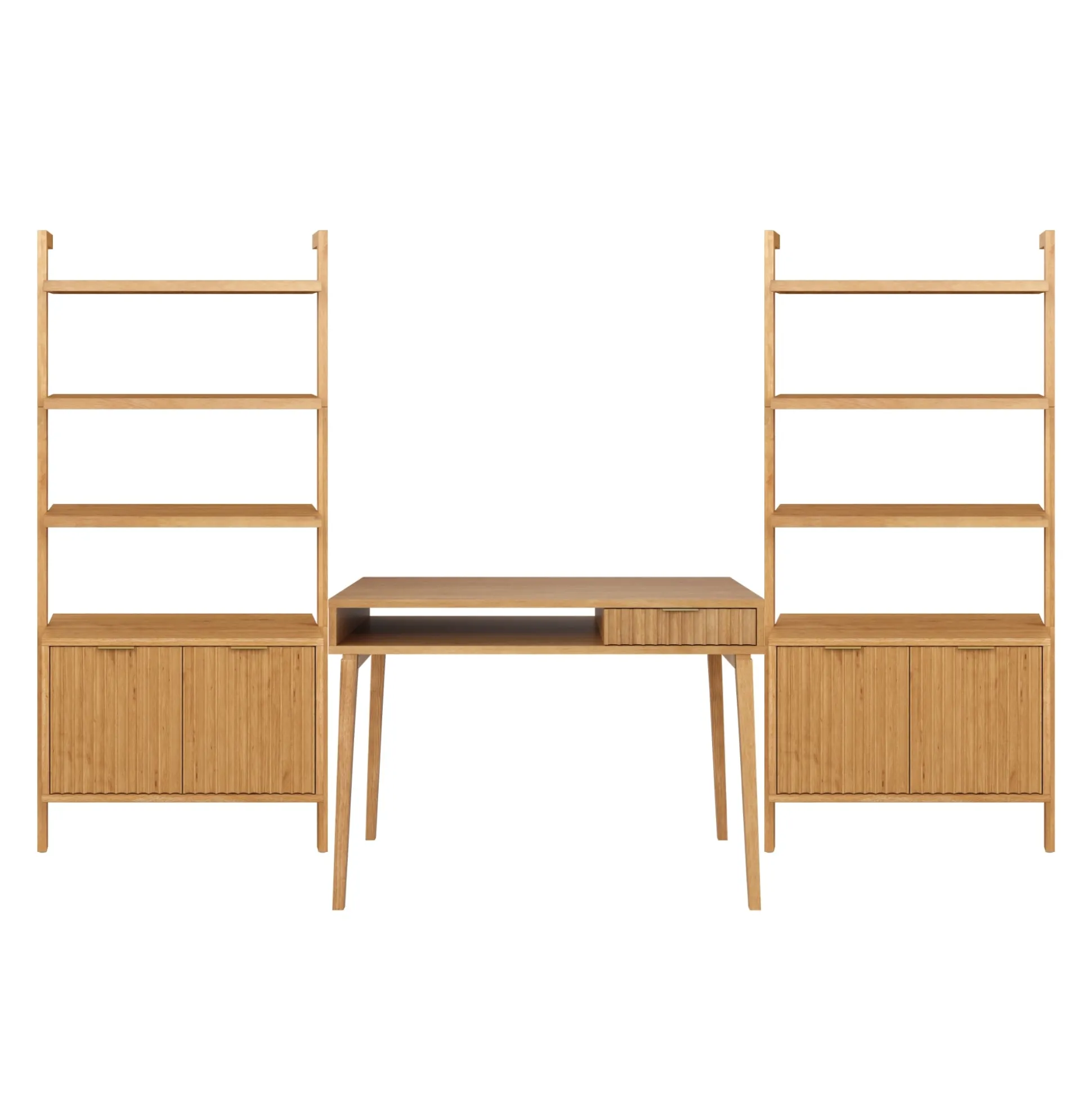 Mid-Century Fluted Wall Desk