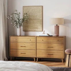 Mid-Century Modern Acacia 3 Drawer Dresser