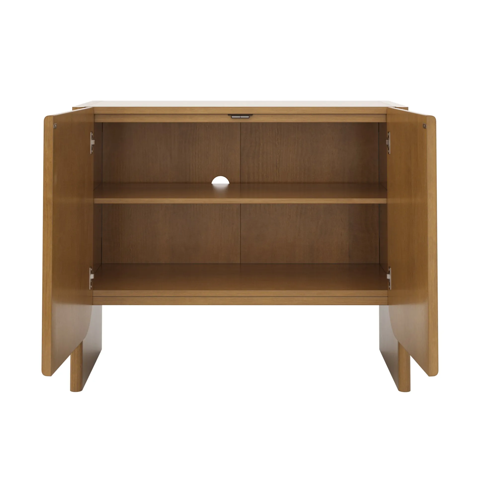 Mid Century Modern Arch Storage Cabinet Light Brown