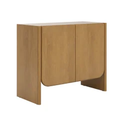 Mid Century Modern Arch Storage Cabinet Light Brown