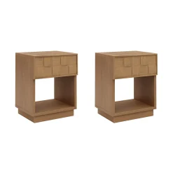 Mid Century Modern 1-Drawer Nightstand Set