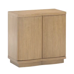 Mid-Century Modern Fluted Accent Cabinet Light Brown