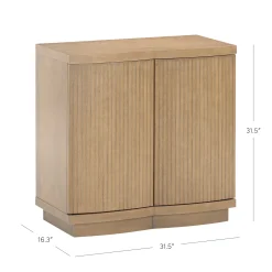 Mid-Century Modern Fluted Accent Cabinet Light Brown