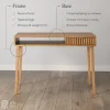 Mid-Century Modern Fluted Desk with Drawer