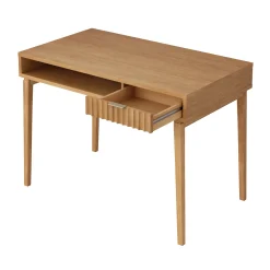 Mid-Century Modern Fluted Desk with Drawer