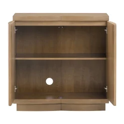 Mid-Century Modern Fluted TV Console Light Brown (for TVs up to 75
