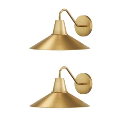 Mid-Century Modern Metal Vintaged Brass Wall Sconce (Set of 2)