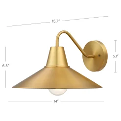 Mid-Century Modern Metal Vintaged Brass Wall Sconce (Set of 2)