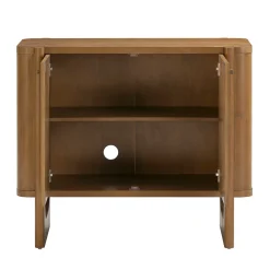 Mid-Century Modern Solid Wood Kitchen Credenza Light Brown (Set of 4)