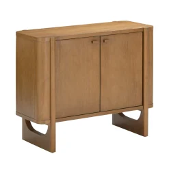Mid-Century Modern Solid Wood Accent Cabinet Light Brown