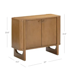Mid-Century Modern Solid Wood Accent Cabinet Light Brown