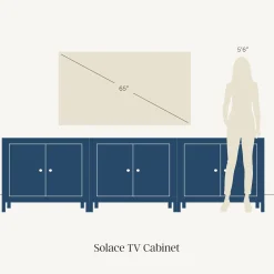 Mid-Century Modern Solid Wood Accent Cabinet Credenza Black (Set of 3)