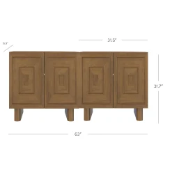 Mid Century Modern TV Console with Storage for TVs up to 65" Light Brown
