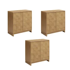 Mid Century Modern TV Stand Console with Doors for TVs up to 75