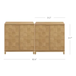 Mid Century Modern TV Stand Console with Doors for TVs up to 65
