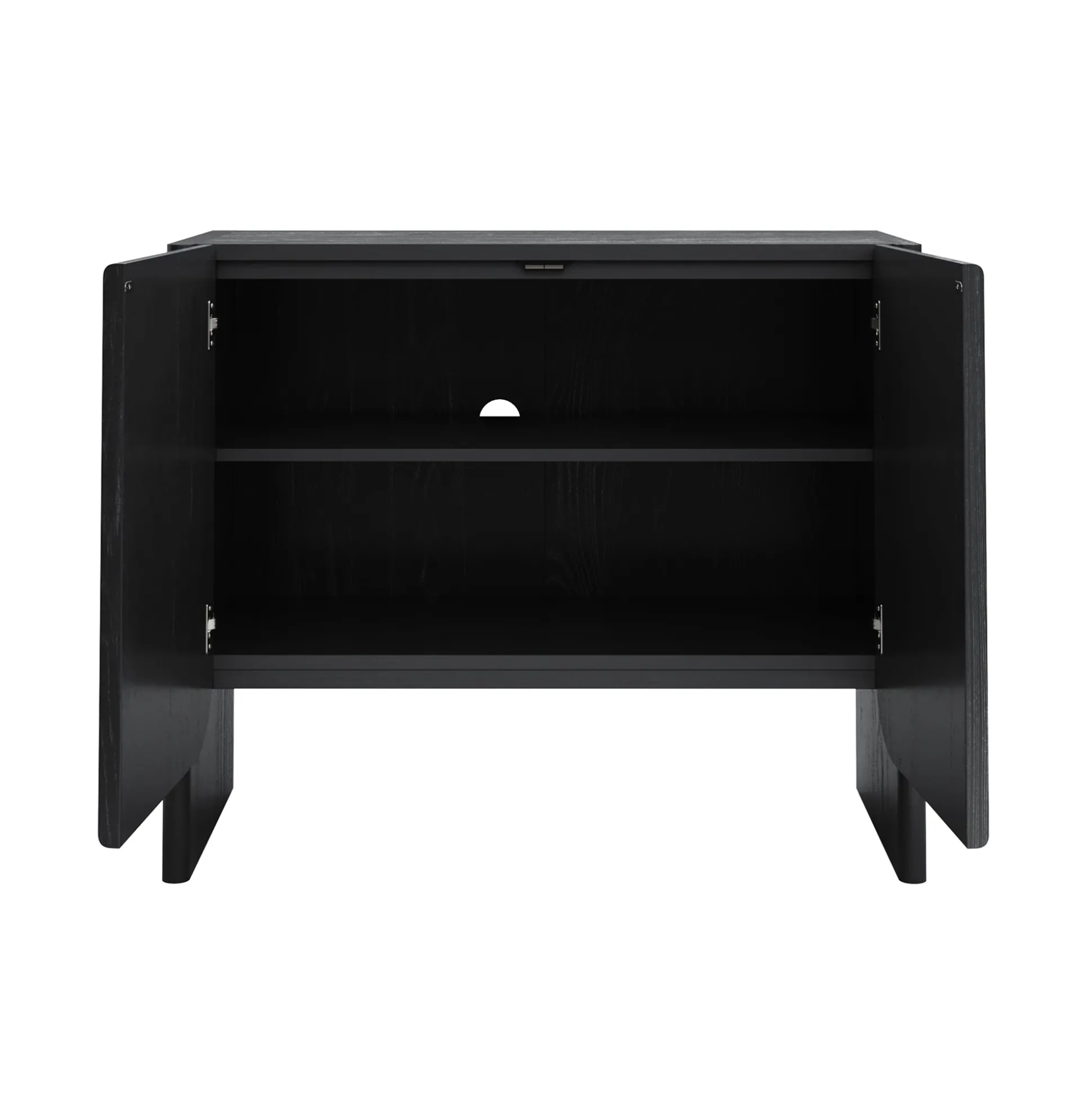 Mid Century Modern Wood Cabinet Black Oak