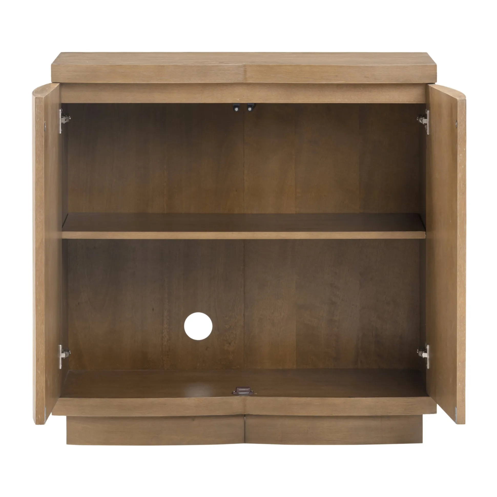 Mid-Century Modern Wood Fluted Cabinet Credenza Light Brown (Set of 3)