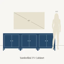 Mid-Century Modern Wood Fluted Cabinet Credenza Light Brown (Set of 3)