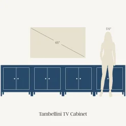 Mid-Century Modern Wood Fluted Large TV Console for TVs up to 100