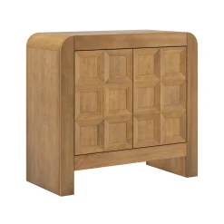 Mid Century Modern Wood Storage Cabinet Light Brown