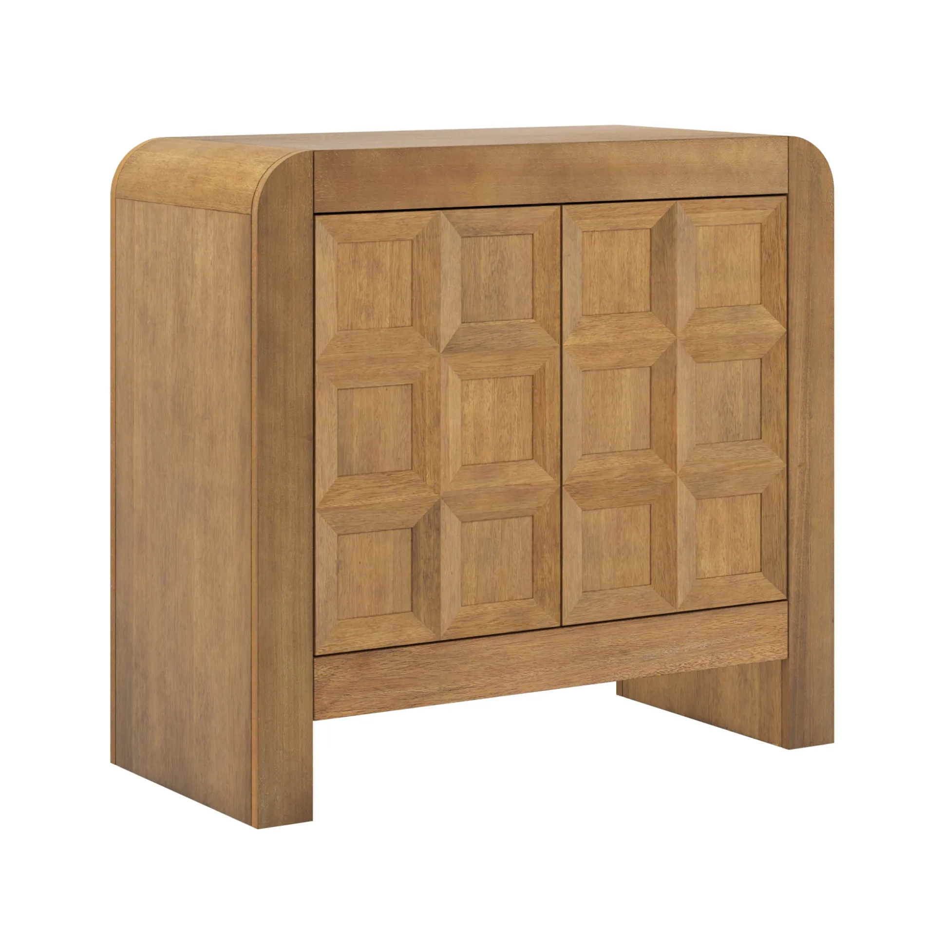 Mid Century Modern Wood Storage Cabinet Light Brown