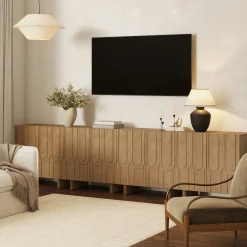 Mid Century TV Console Table with Storage for TVs up to 100