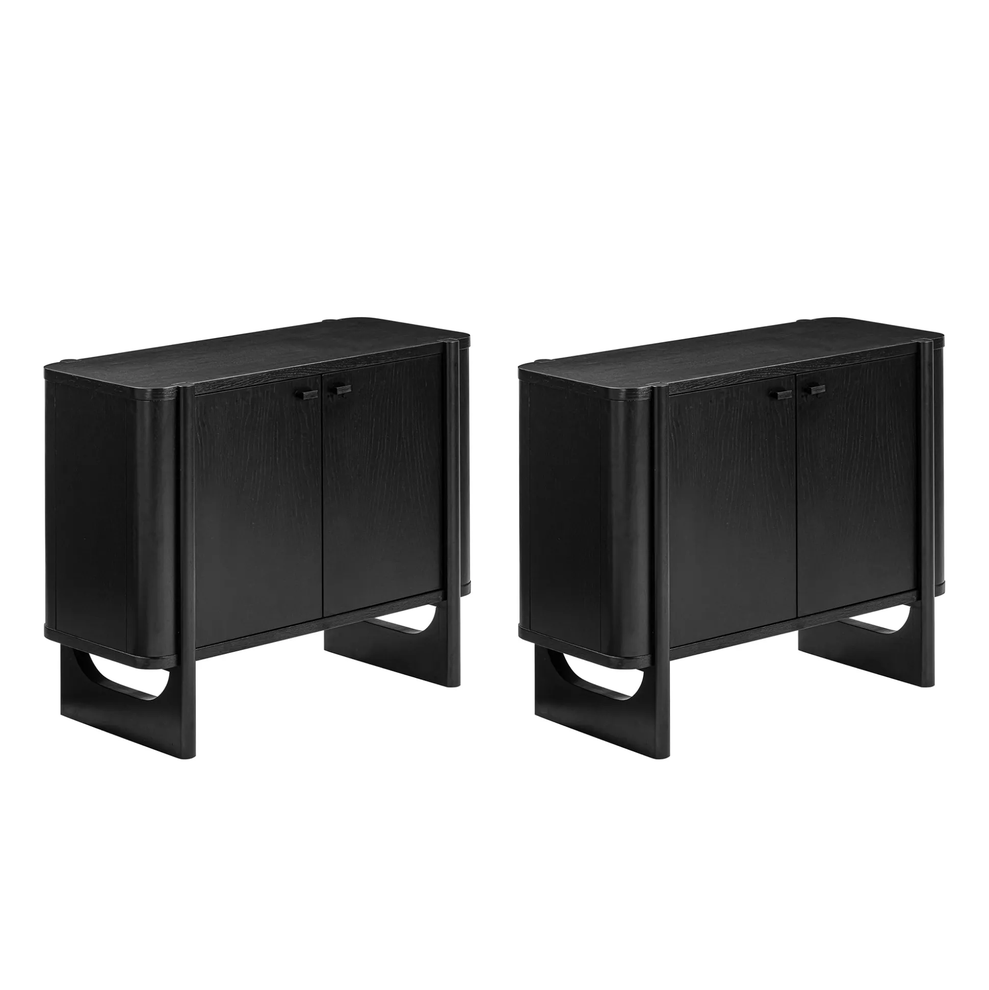 Mid-Century Wood TV Console Black for TVs up to 65"