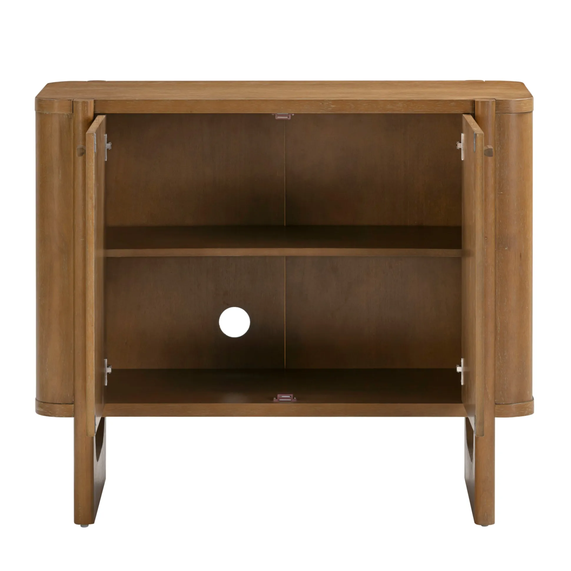 Mid-Century Wood TV Console Light Brown for TVs up to 65"