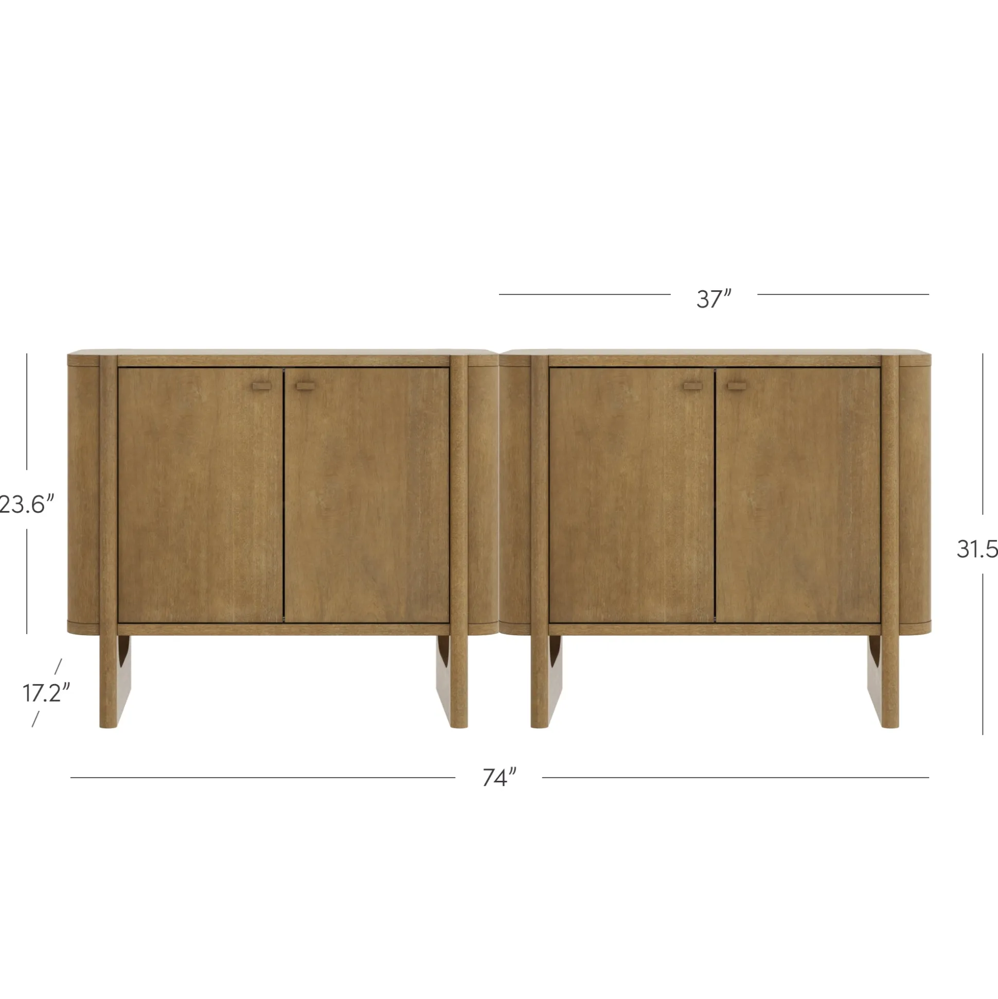 Mid-Century Wood TV Console Light Brown for TVs up to 65"