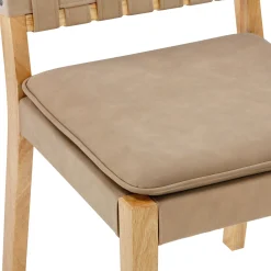 Mid-Century Woven Dining Set Light Brown (4 Chairs)