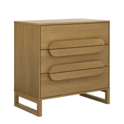 Modern 3-Drawer Solid Wood Dresser with Integrated Handles