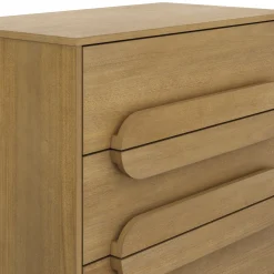 Modern 3-Drawer Solid Wood Dresser with Integrated Handles