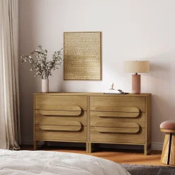 Modern 3-Drawer Solid Wood Dresser with Integrated Handles
