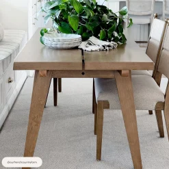 Modern Farmhouse Extendable Dining Table Light Brown
