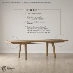 Modern Farmhouse Mango Wood Table Extension Light Brown