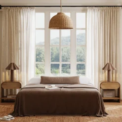 Modern Farmhouse Rattan Dome Pendant Light