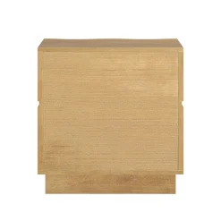 Modern Organic 2-Drawer Wood Nightstand with Wavy Drawer Fronts Light Brown