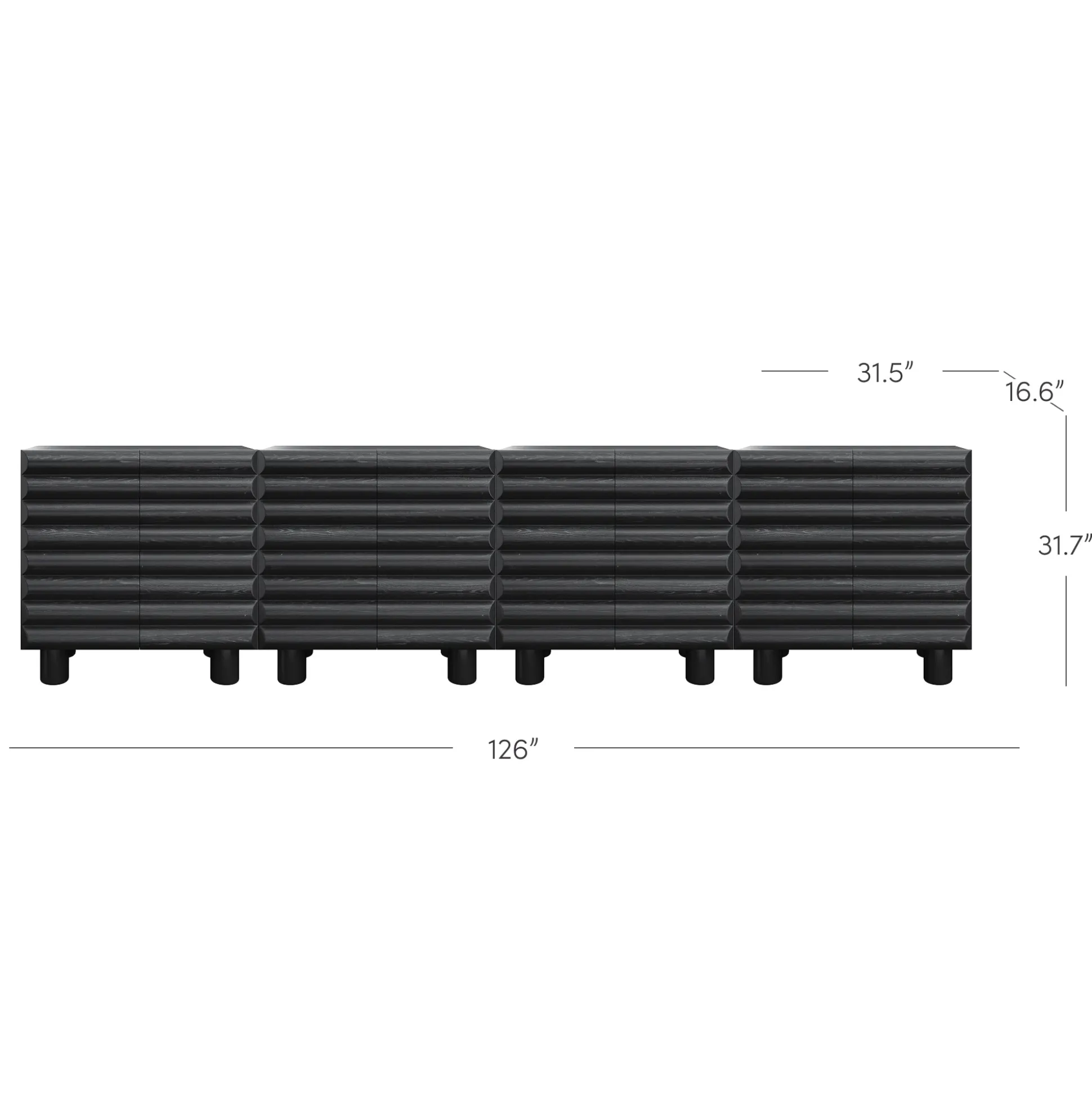 Modern Solid Wood TV Stand Cabinet with Sculpted Door for TVs up to 100"