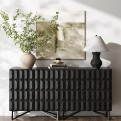 Modern TV Console with Textured Front for TVs up to 65