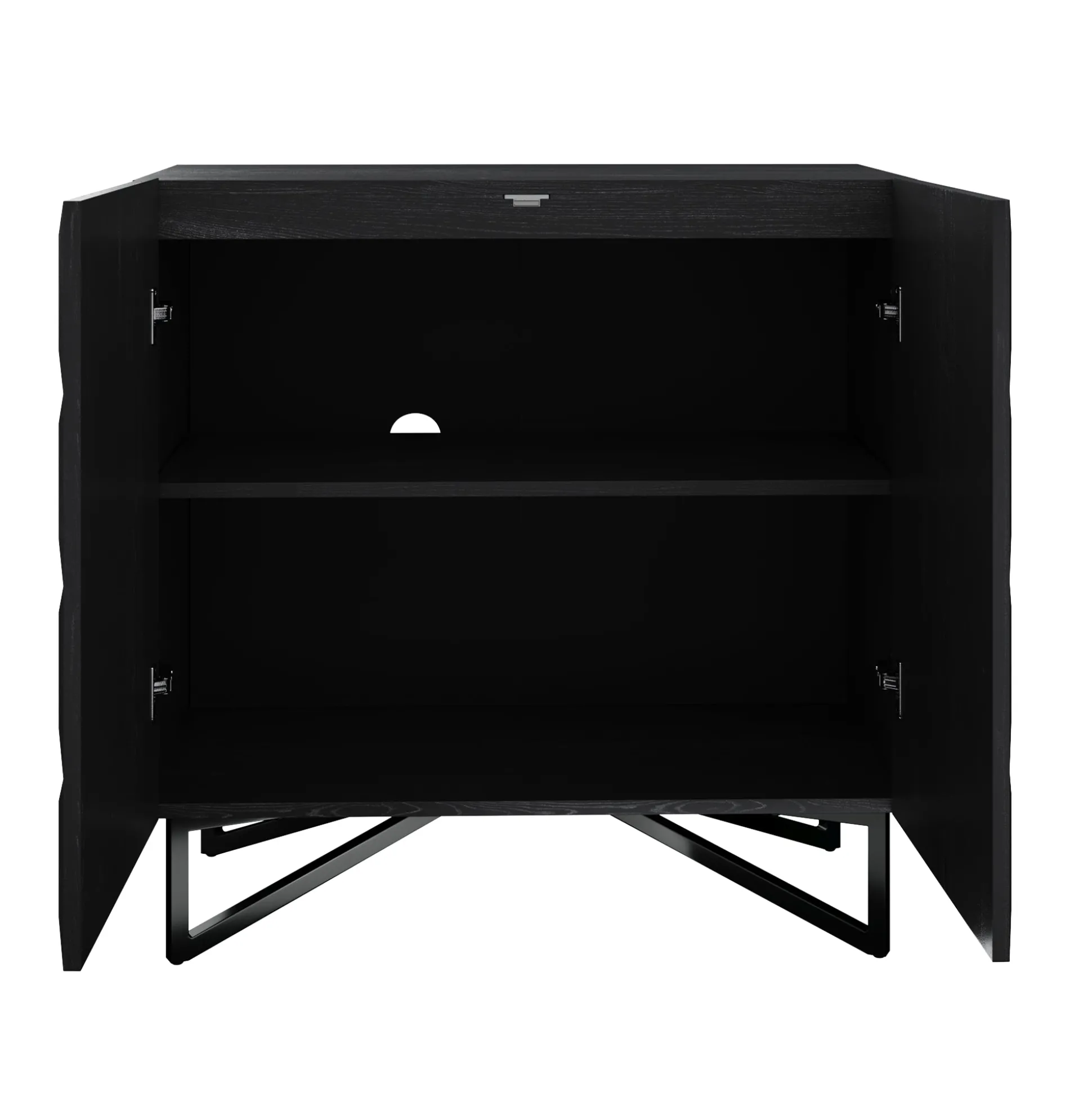 Modern TV Console with Textured Front for TVs up to 75" Black Oak