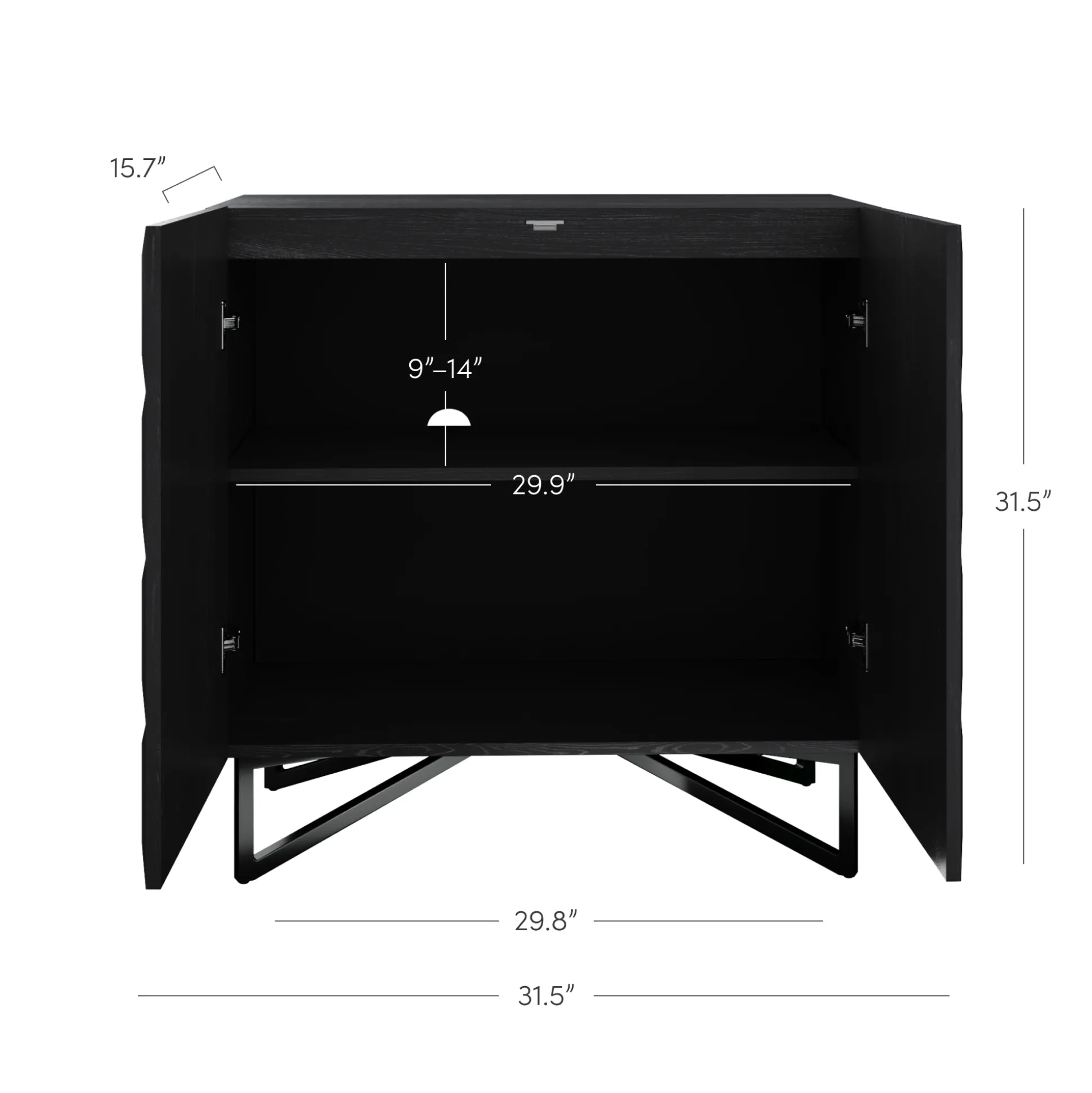 Modern TV Console with Textured Front for TVs up to 75" Black Oak