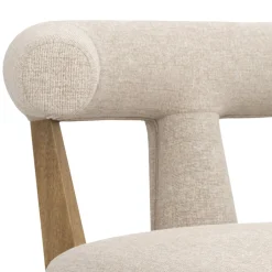 Modern Upholstered Bar Stool with Back Light Brown