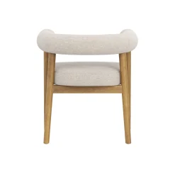 Modern Upholstered Curved Back Dining Chair Flax/Light Brown (Set of 2)