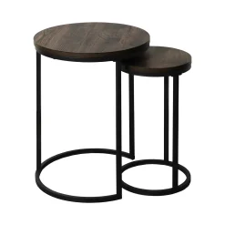 Nesting Round End Table Set Nutmeg