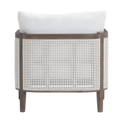 Outdoor Wood & Rattan Patio Arm Chair Graphite