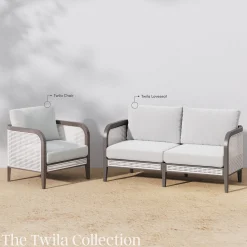 Outdoor Wood & Rattan Patio Arm Chairs Graphite (Set of 4)