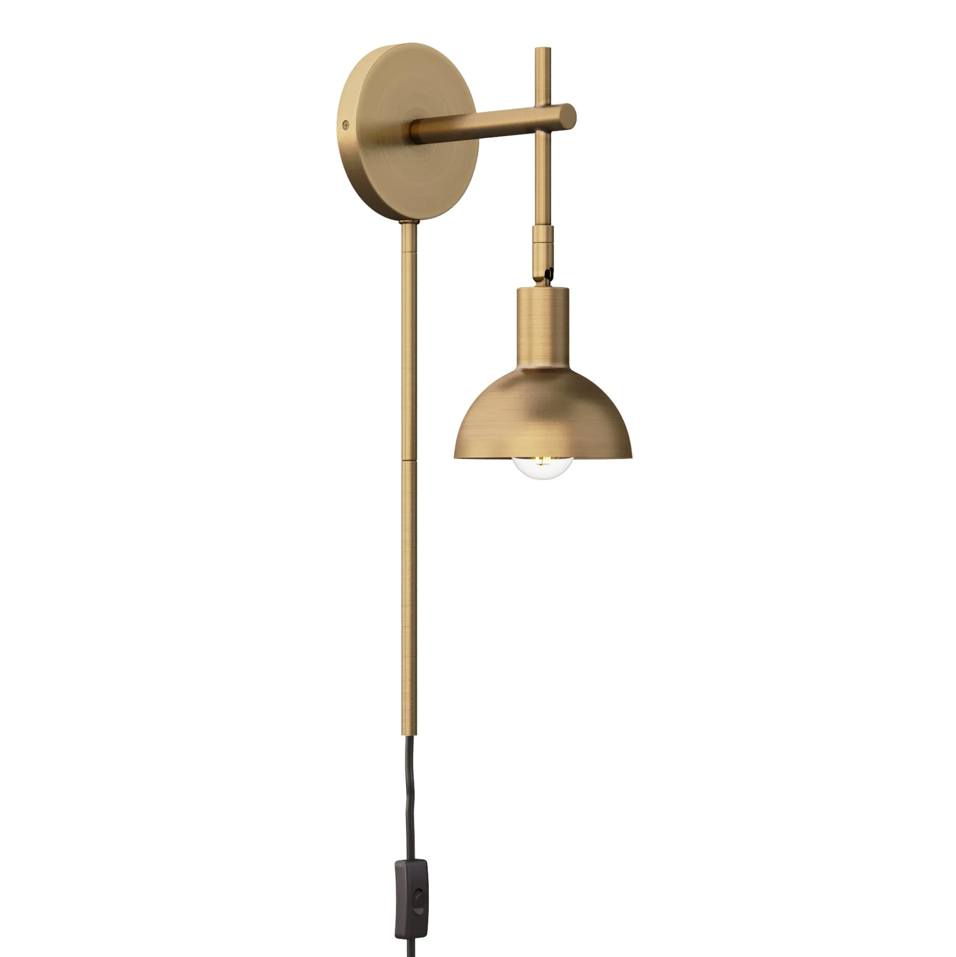 Plug-In Adjustable Metal Wall Light Brass